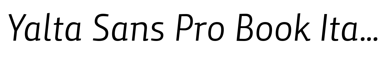 Yalta Sans Pro Book Italic